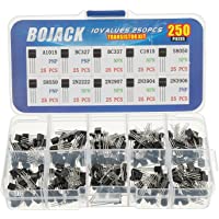 BOJACK 10 valores 250 piezas A1015 BC327 BC337 C1815 S8050 S8550 2N222 2N2907 2N3904 2N3906 PNP NPN Power Kit surtido de…